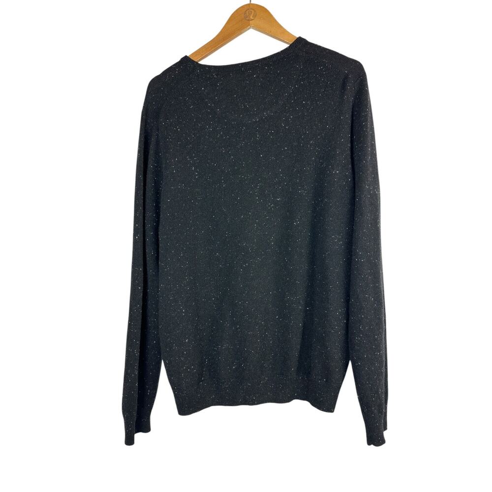 Nordstrom Men's Shop 100% Cashmere LS Crew Neck Sweater Black Speckled Medium - Picture 7 of 12